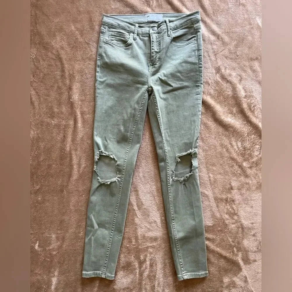 Free People‎ Distressed Jeans Green Women’s Size 27